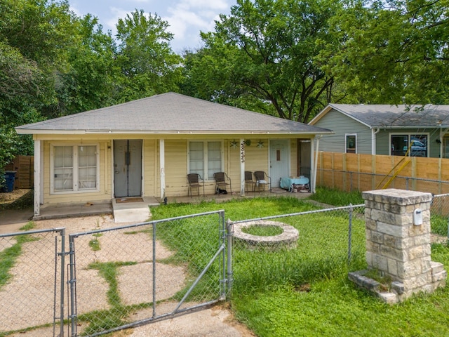 view of front of home featuring covered porch