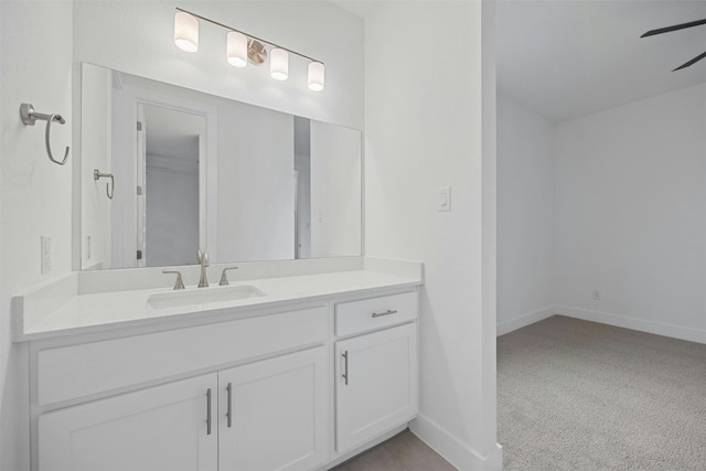 509 Sierra Lisa Cv, Liberty Hill, TX 78642 - bathroom with vanity and a ceiling fan