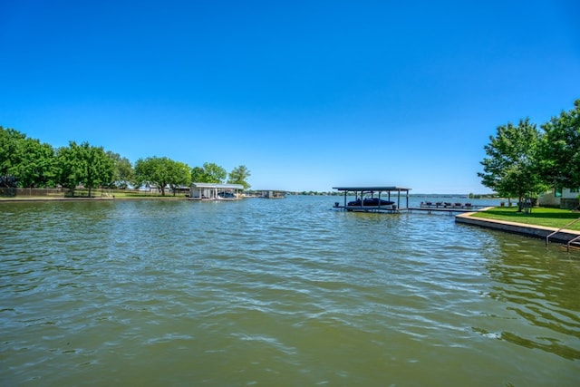 water view with a dock