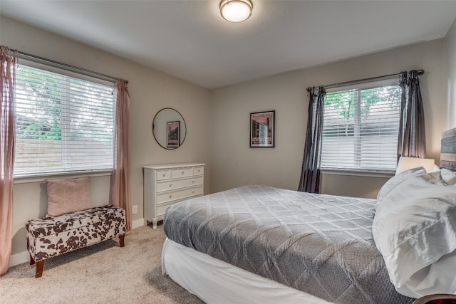 bedroom with carpet and multiple windows