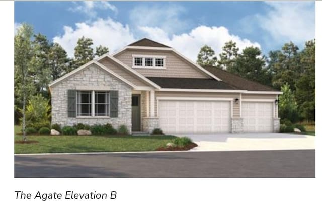 craftsman inspired home with a garage