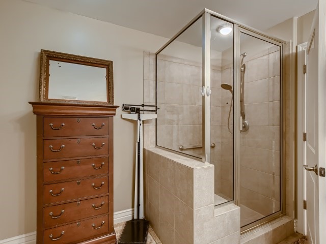 bathroom with an enclosed shower