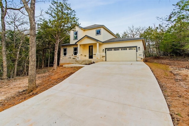 view of front of home featuring a garage