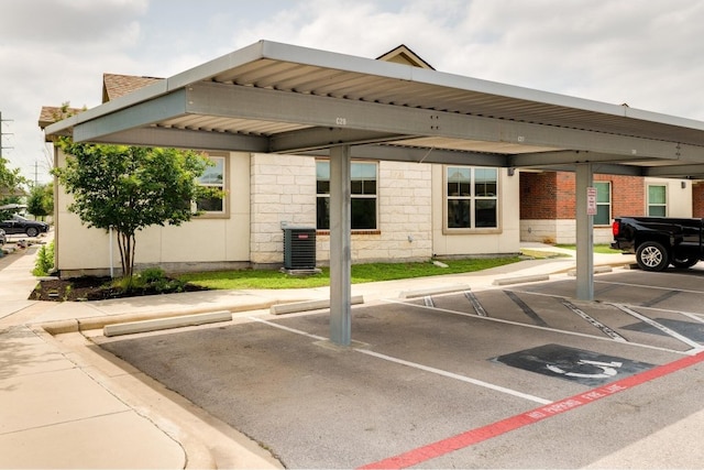 exterior space featuring a carport