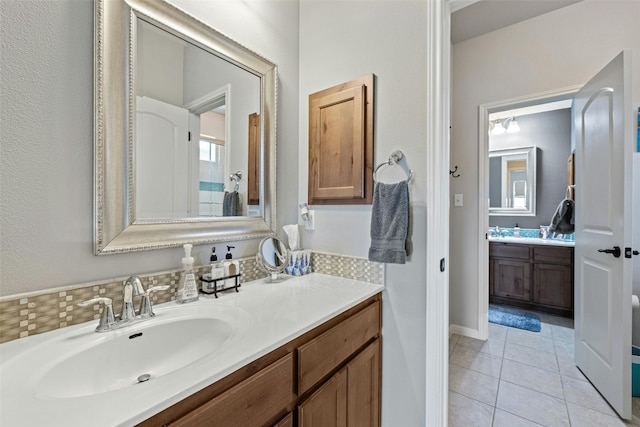 bathroom featuring vanity and tile patterned floors