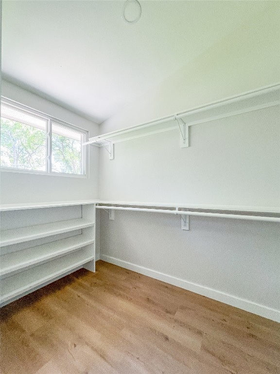 spacious closet with wood-type flooring