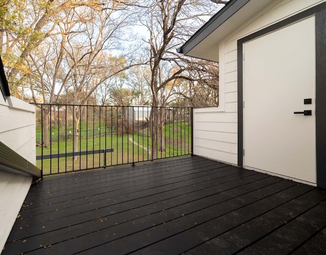 deck with a lawn