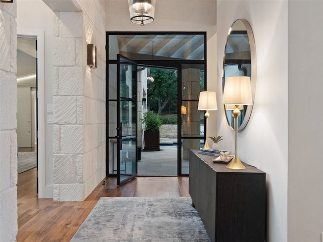 entryway featuring hardwood / wood-style flooring