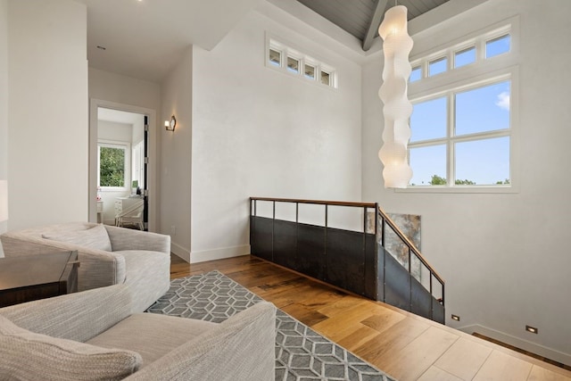 living room featuring wood-type flooring