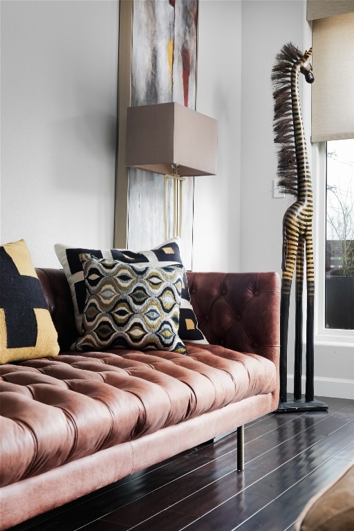 living room with hardwood / wood-style flooring