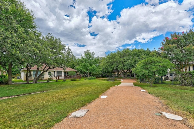 view of community with a yard