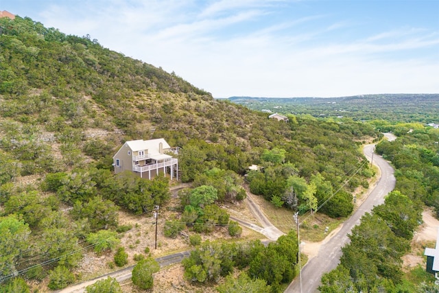 aerial view with a forest view