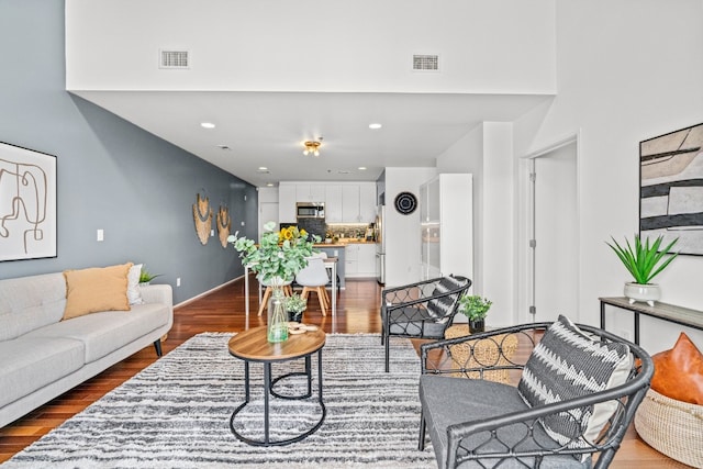 living room featuring hardwood / wood-style flooring