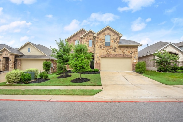 view of front of home with a front lawn