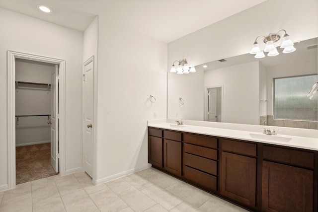 bathroom featuring vanity and tile patterned floors