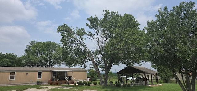 view of yard featuring a gazebo