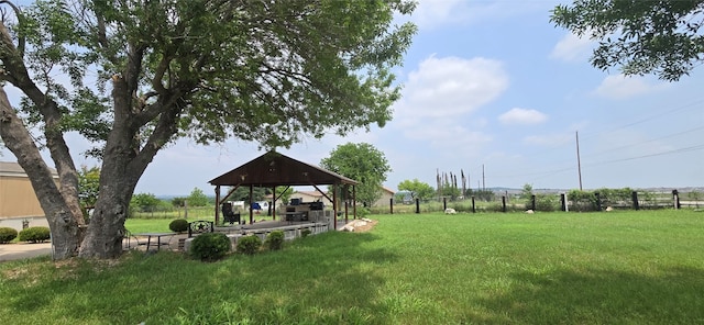 view of yard featuring a gazebo