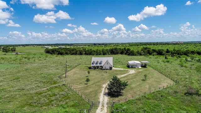 bird's eye view with a rural view