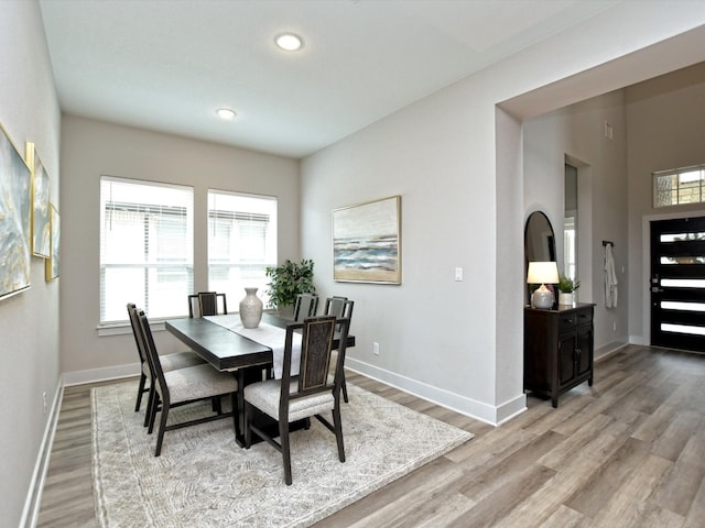 dining room featuring wood-type flooring