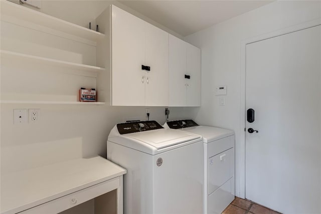 laundry room featuring cabinet space and washer and dryer