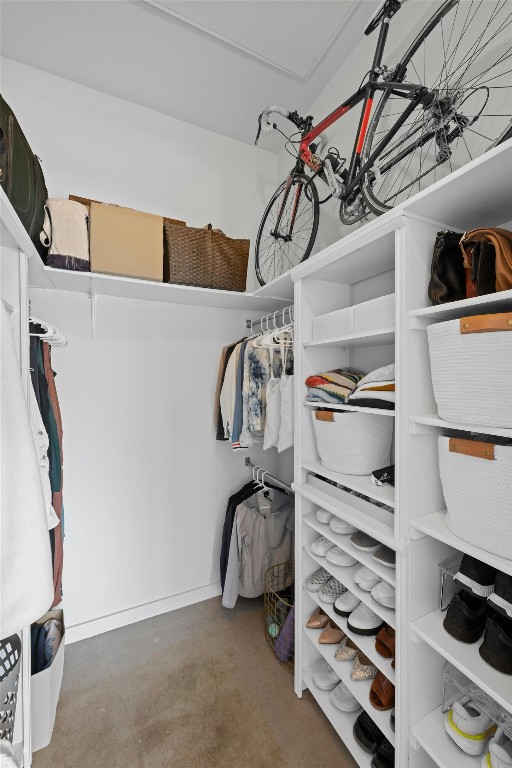 view of walk in closet