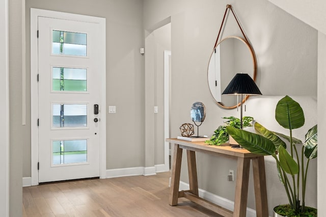 foyer entrance featuring light hardwood / wood-style floors