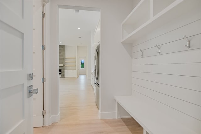 mudroom featuring light hardwood / wood-style floors