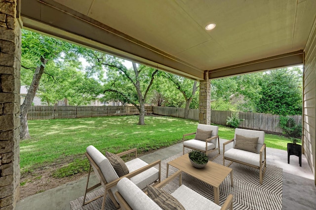 view of patio / terrace featuring outdoor lounge area