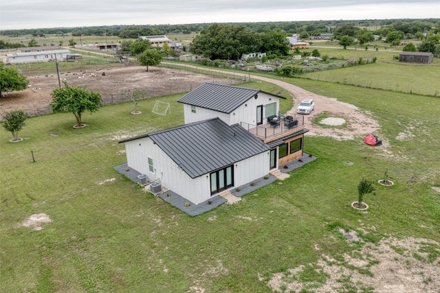 aerial view with a rural view