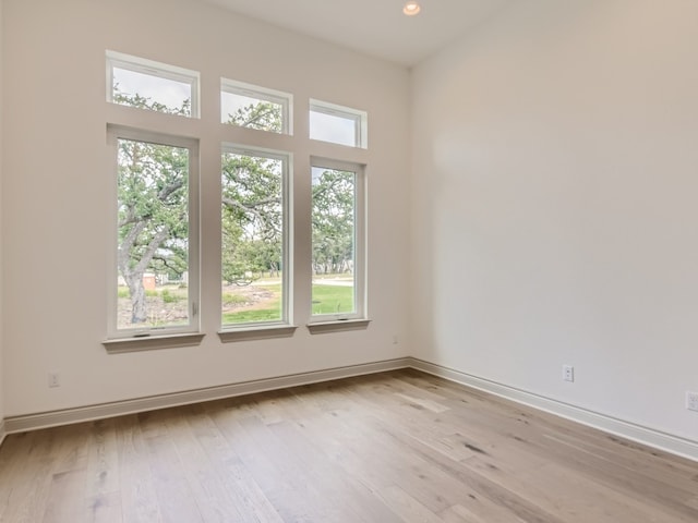 empty room featuring light wood-type flooring