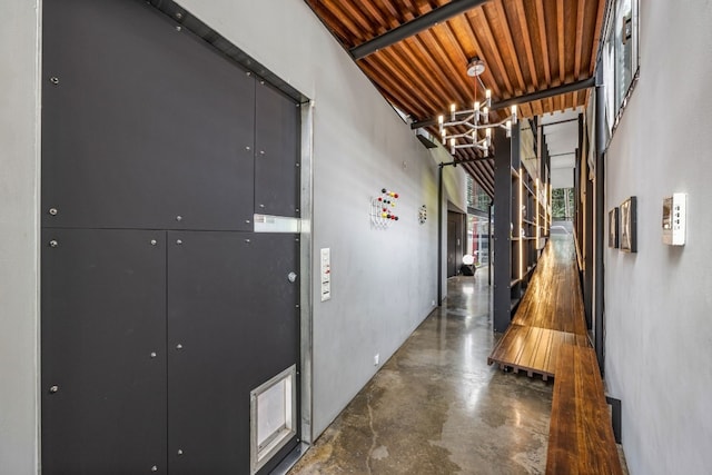 704 W Live Oak St, Austin, TX 78704 - hallway with finished concrete floors