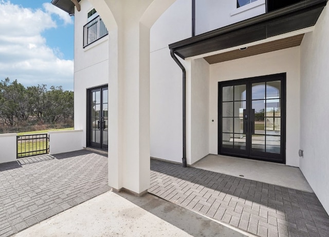 entrance to property with french doors