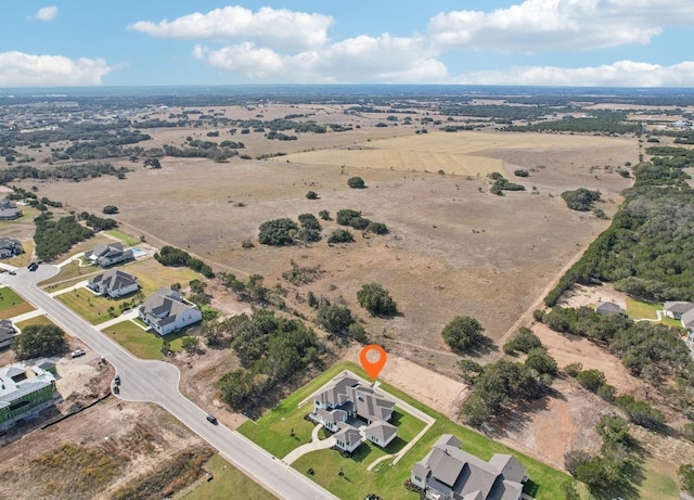 aerial view with a rural view