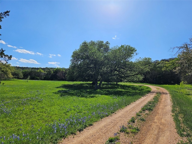 view of road featuring a rural view