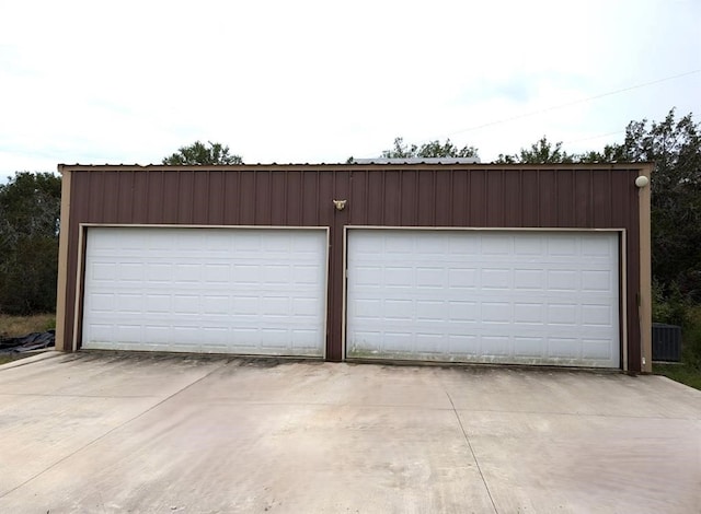 garage with central air condition unit