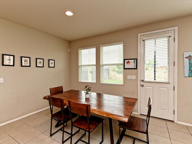 view of tiled dining room