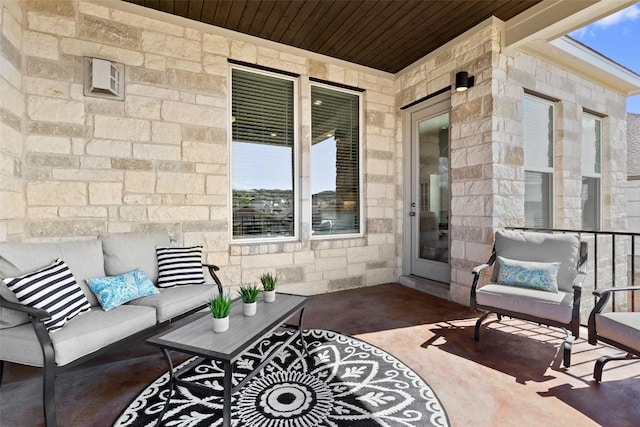 view of patio with an outdoor hangout area