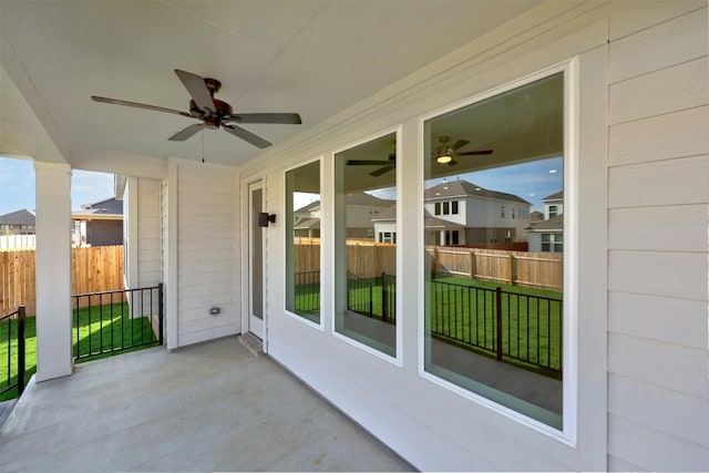 view of patio / terrace with ceiling fan