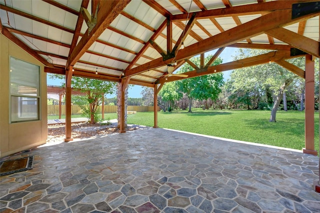 view of patio featuring a gazebo