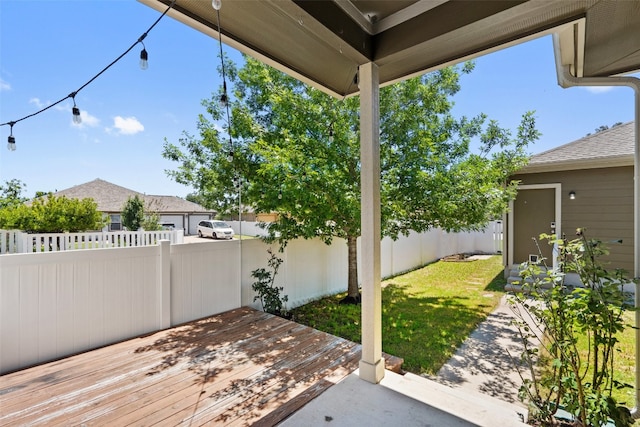 view of patio with a wooden deck