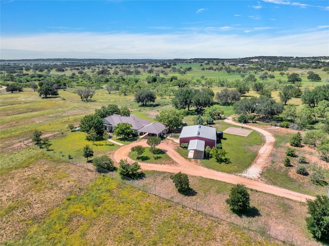 aerial view featuring a rural view