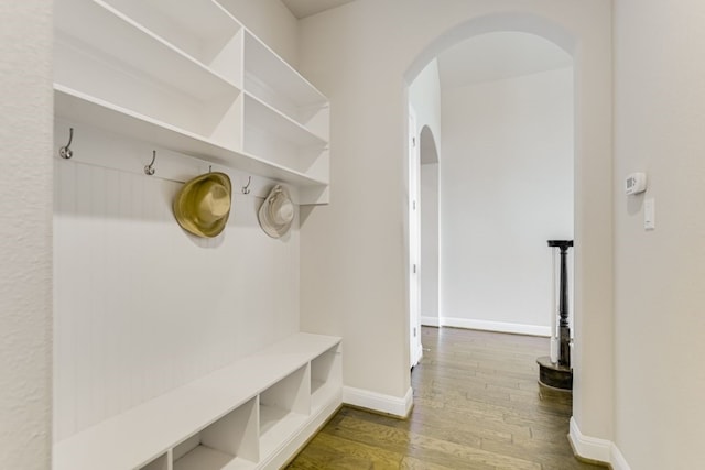 mudroom featuring hardwood / wood-style flooring