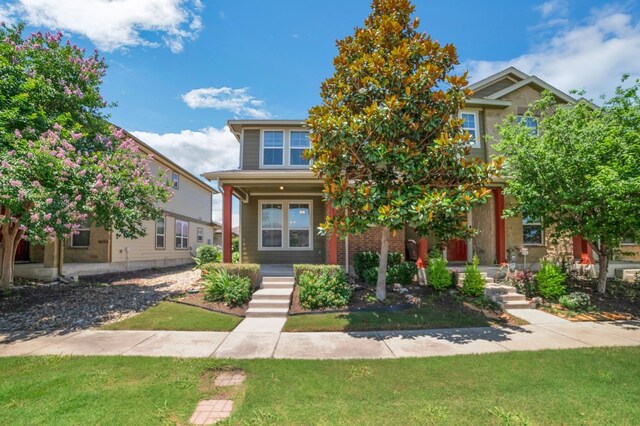 view of front of property with a front yard