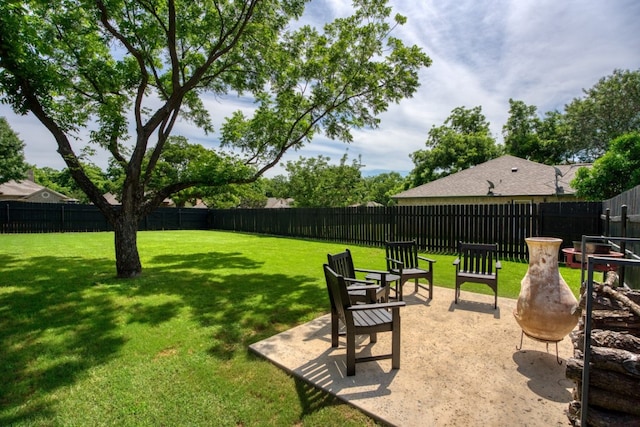 view of yard with a patio area