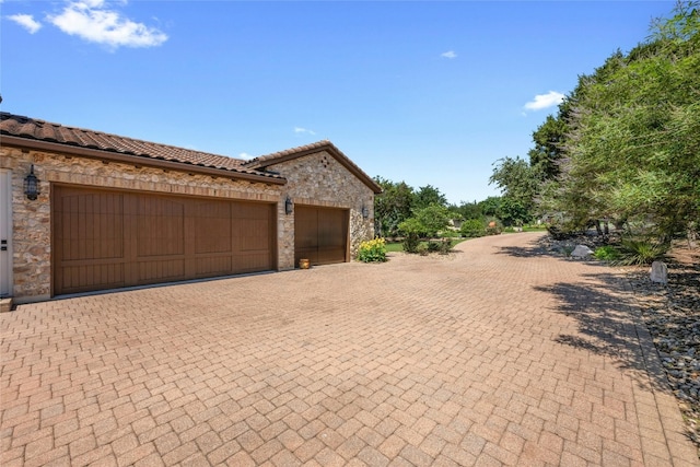 view of garage