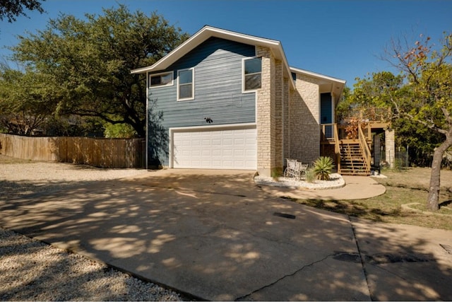 view of home's exterior featuring a garage