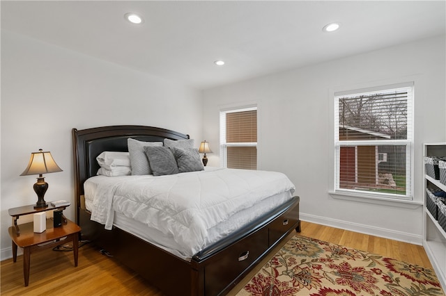 bedroom featuring light hardwood / wood-style flooring