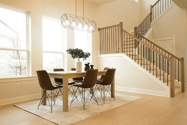 dining room with light hardwood / wood-style floors