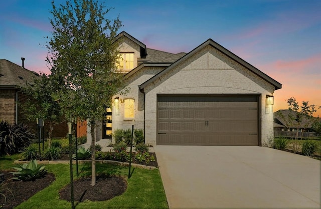 view of front of house with a garage