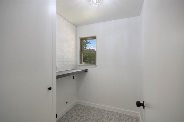 clothes washing area with hookup for an electric dryer